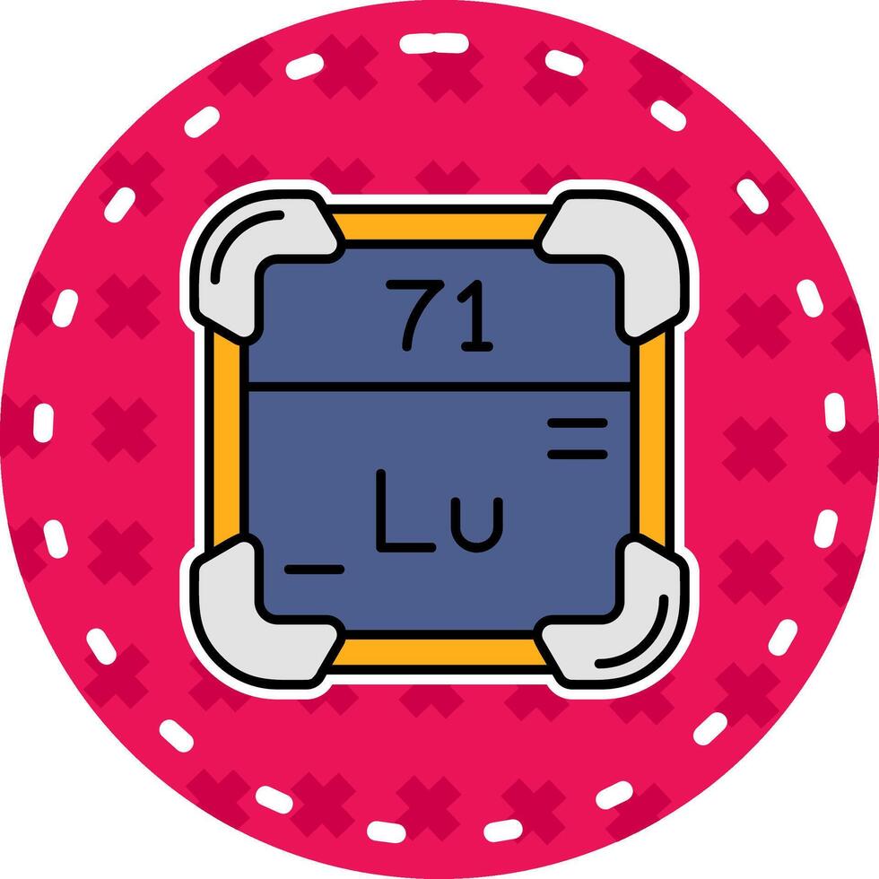 Lutetium Line Filled Sticker Icon vector