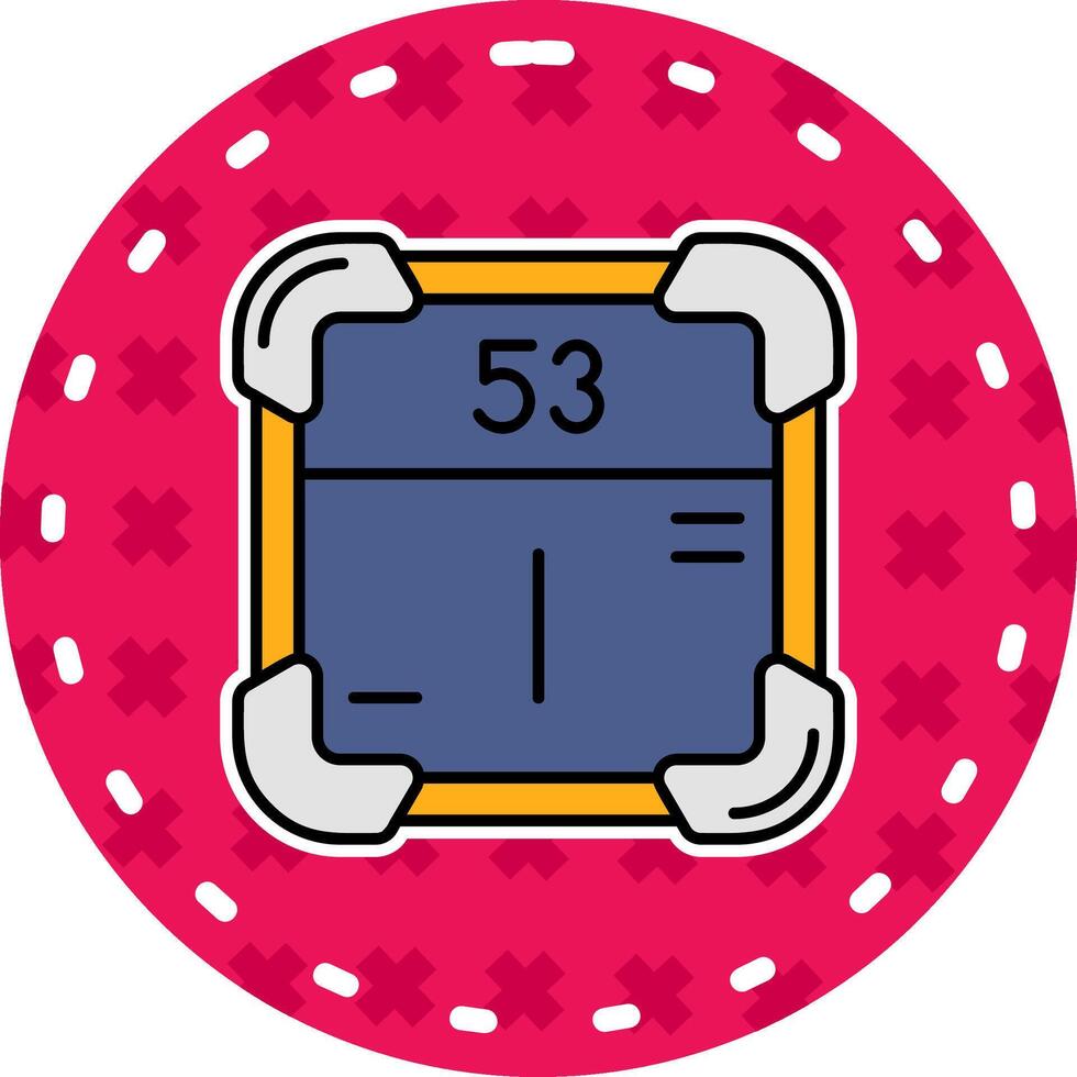 Iodine Line Filled Sticker Icon vector