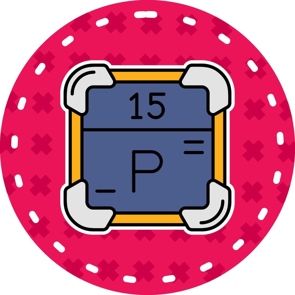 Phosphorus Line Filled Sticker Icon vector