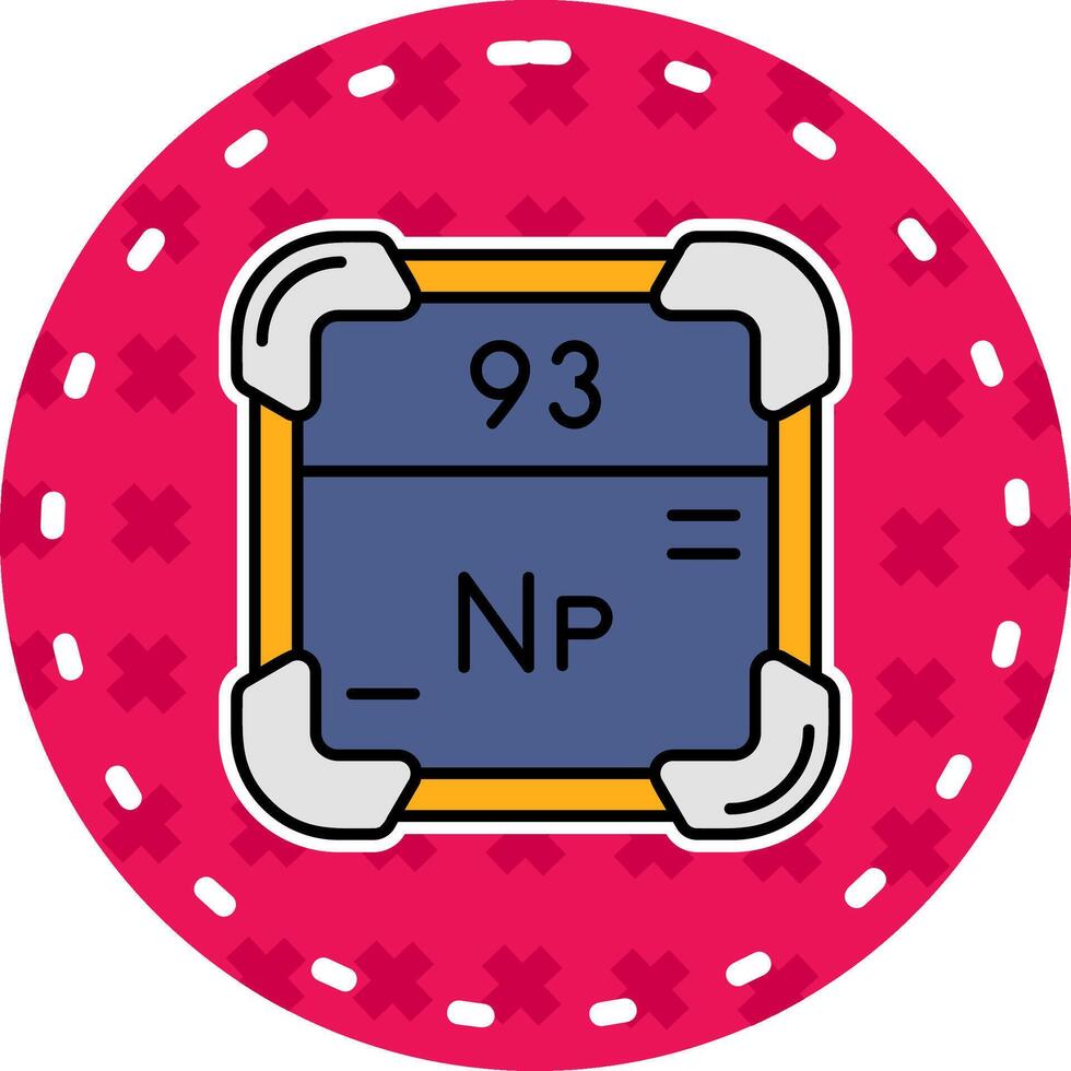 neptunio línea lleno pegatina icono vector