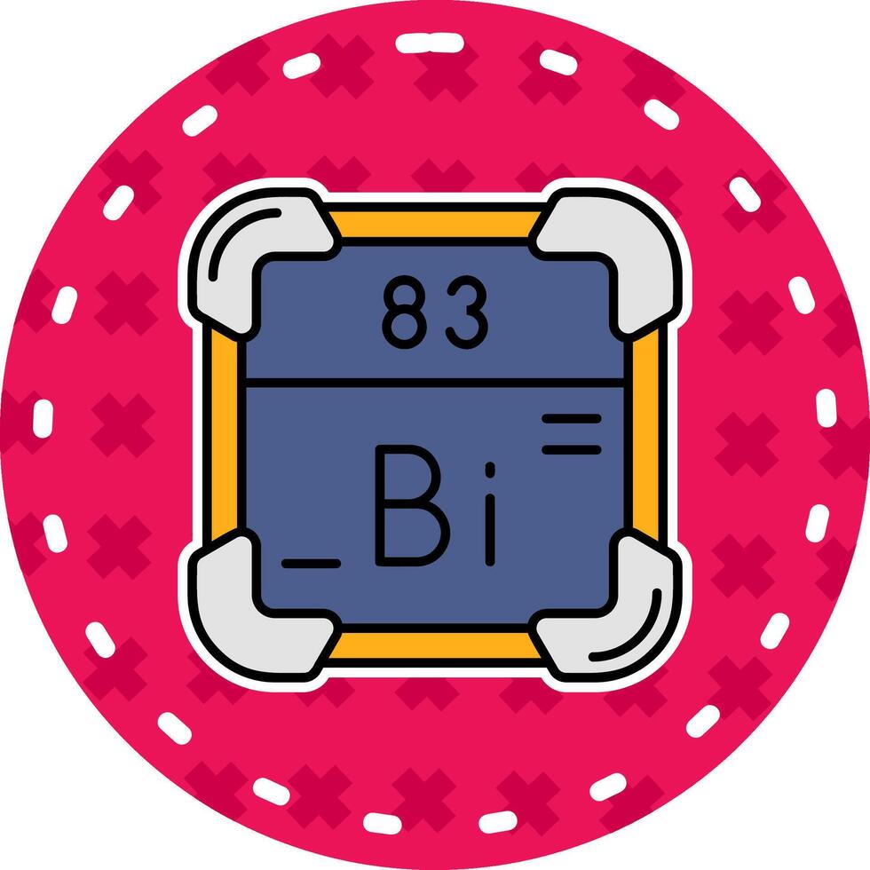 bismuto línea lleno pegatina icono vector