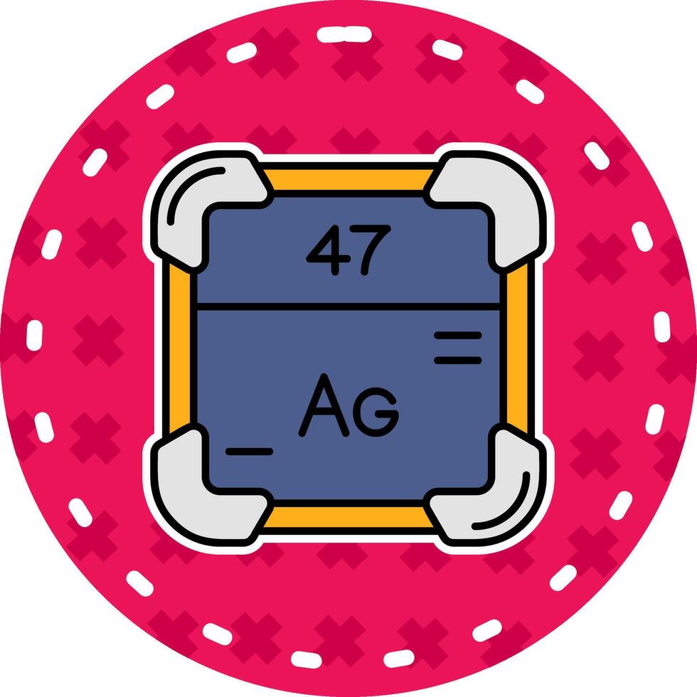 Silver Line Filled Sticker Icon vector