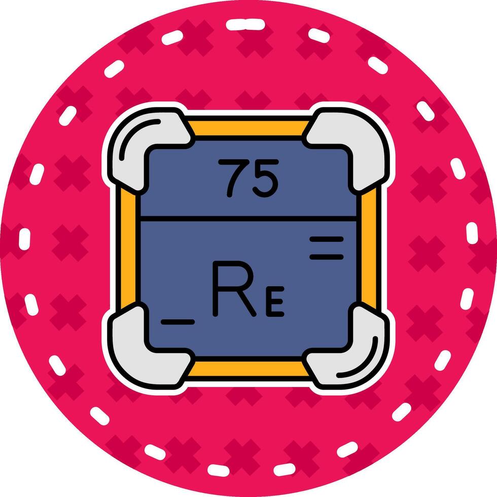 Rhenium Line Filled Sticker Icon vector
