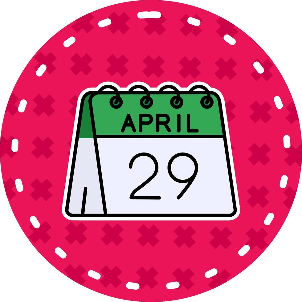 29 de abril línea lleno pegatina icono vector