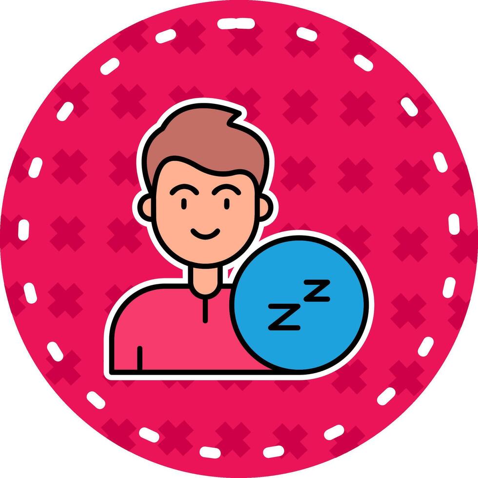 dormir línea lleno pegatina icono vector