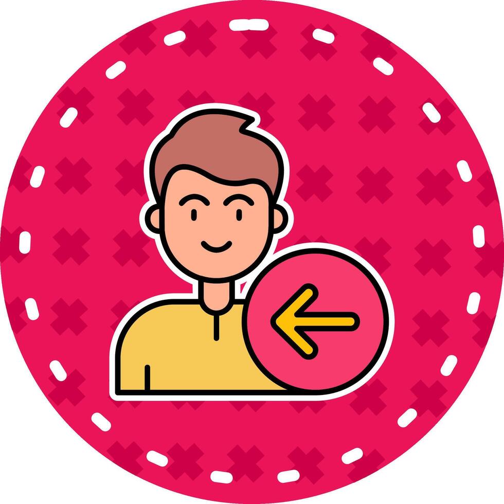 Back Line Filled Sticker Icon vector