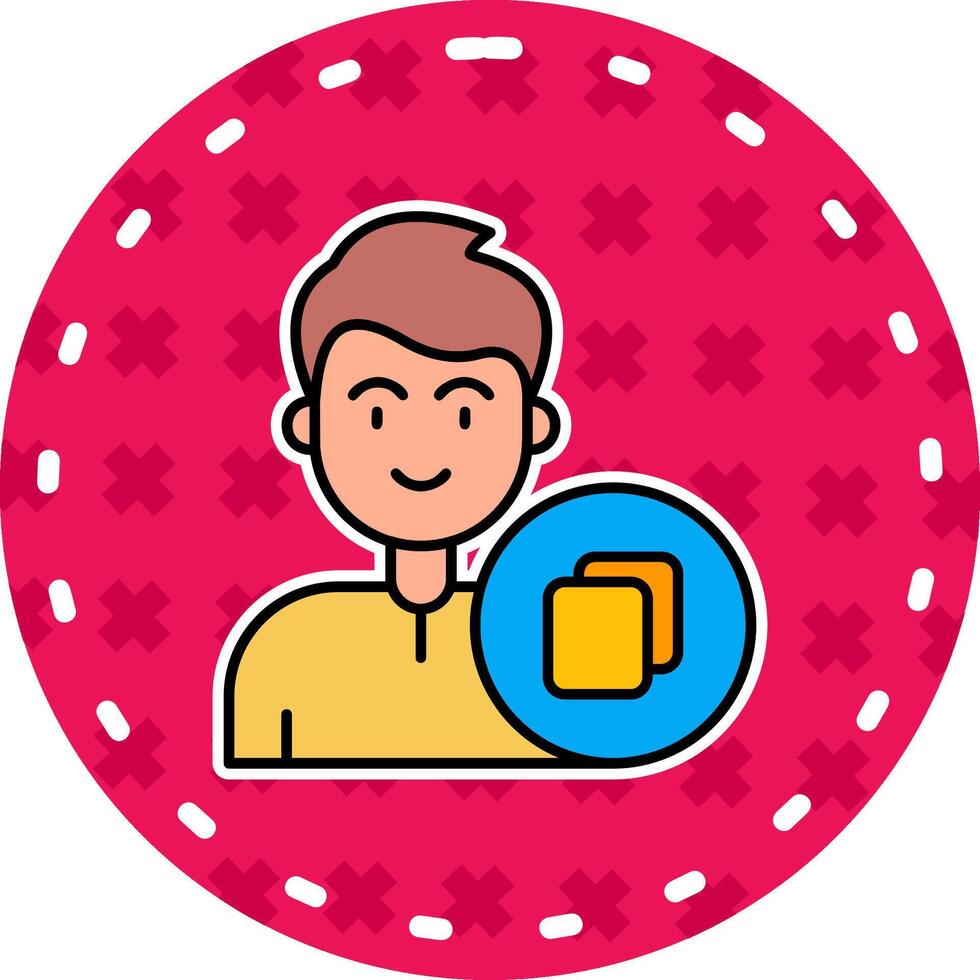 Copy Line Filled Sticker Icon vector