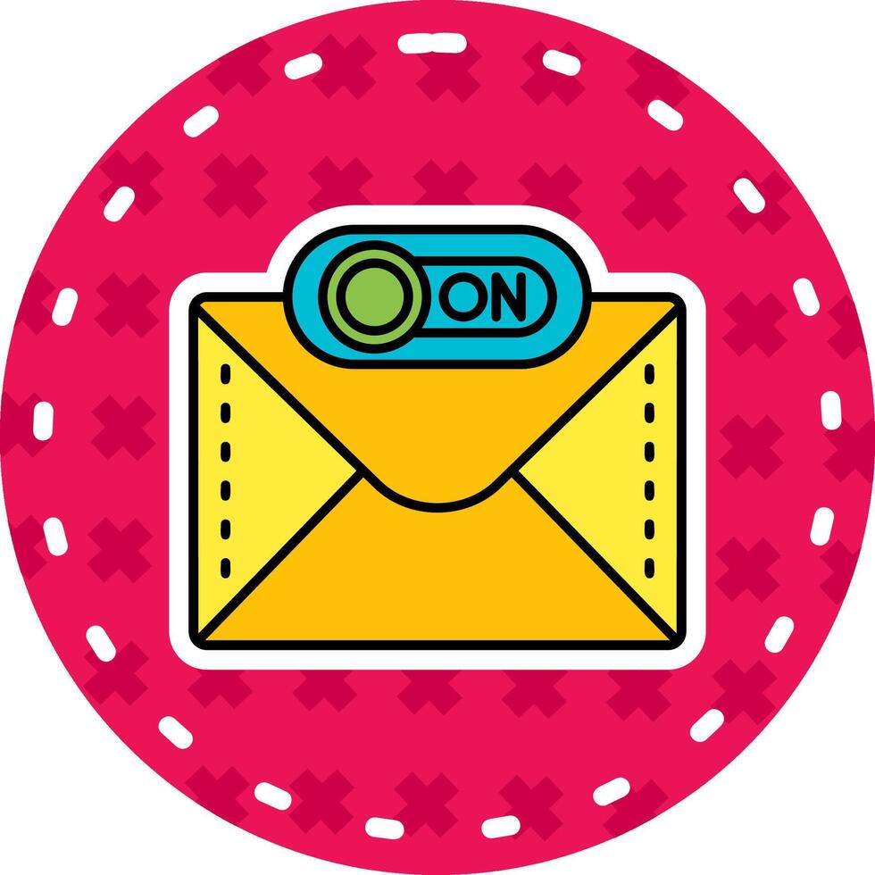 On Line Filled Sticker Icon vector