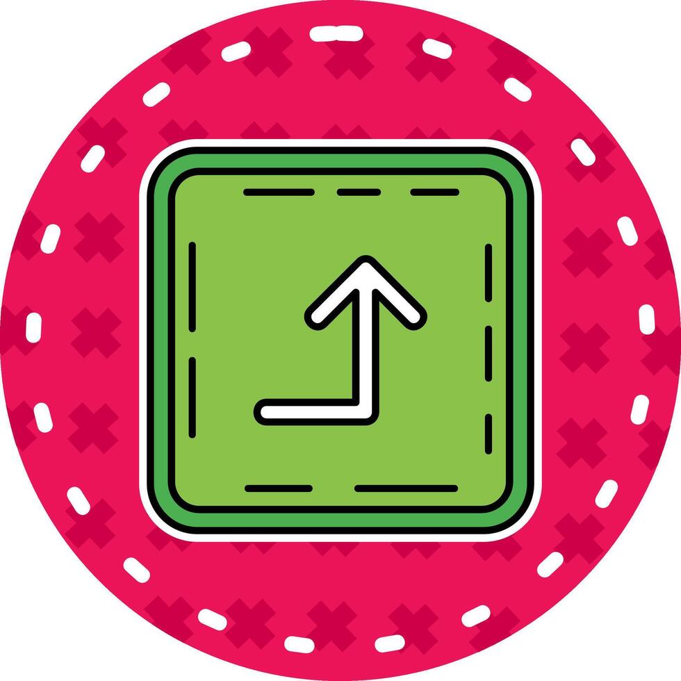 Turn up Line Filled Sticker Icon vector