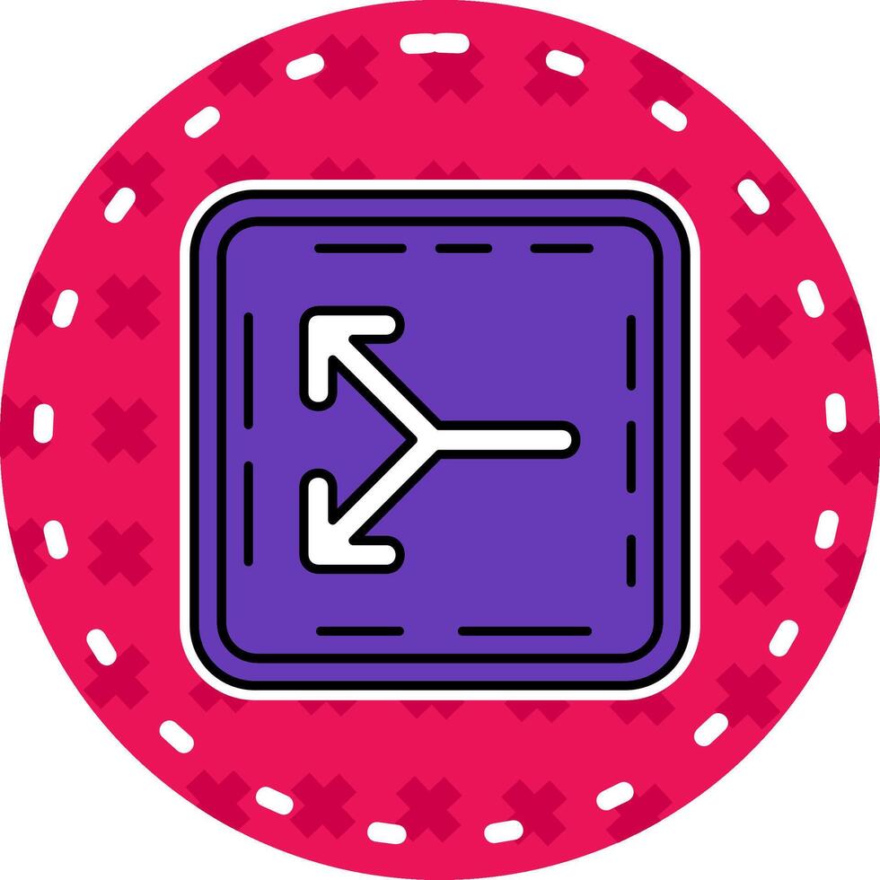 Split Line Filled Sticker Icon vector
