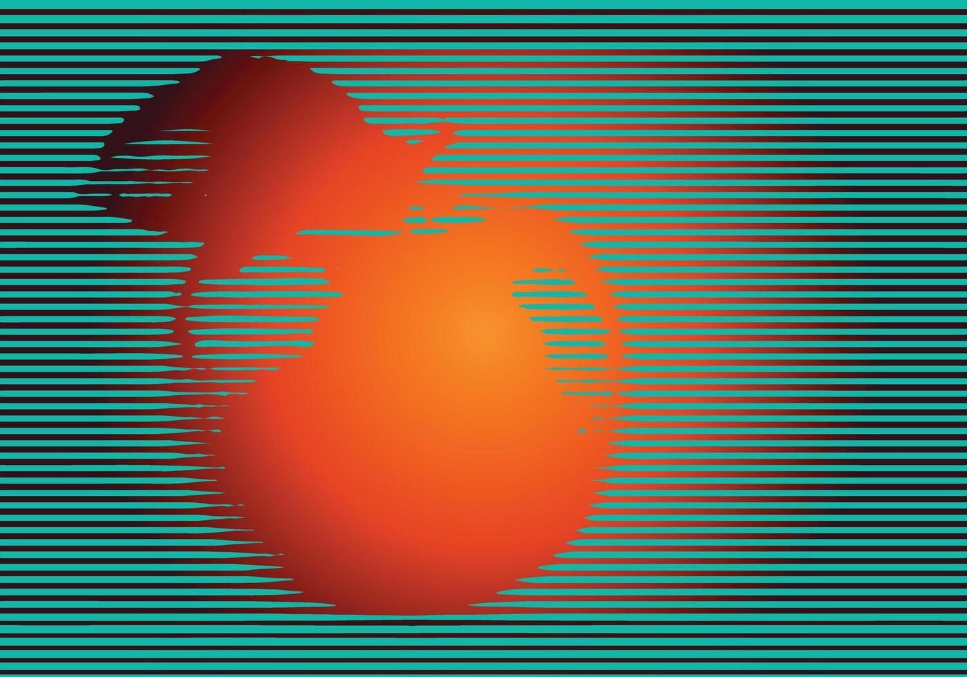Red green stripes apple shape vector illustration for background design.