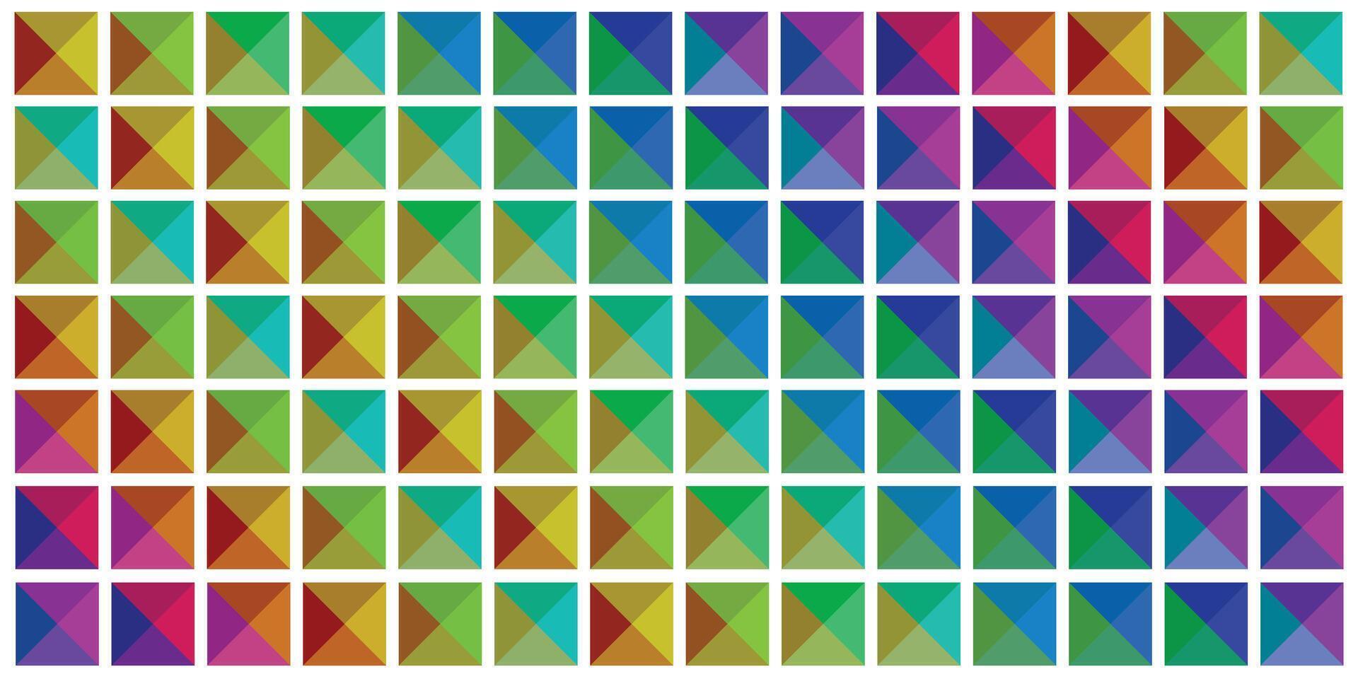 geométrico lleno color vector con blanco cuadrado rayas.