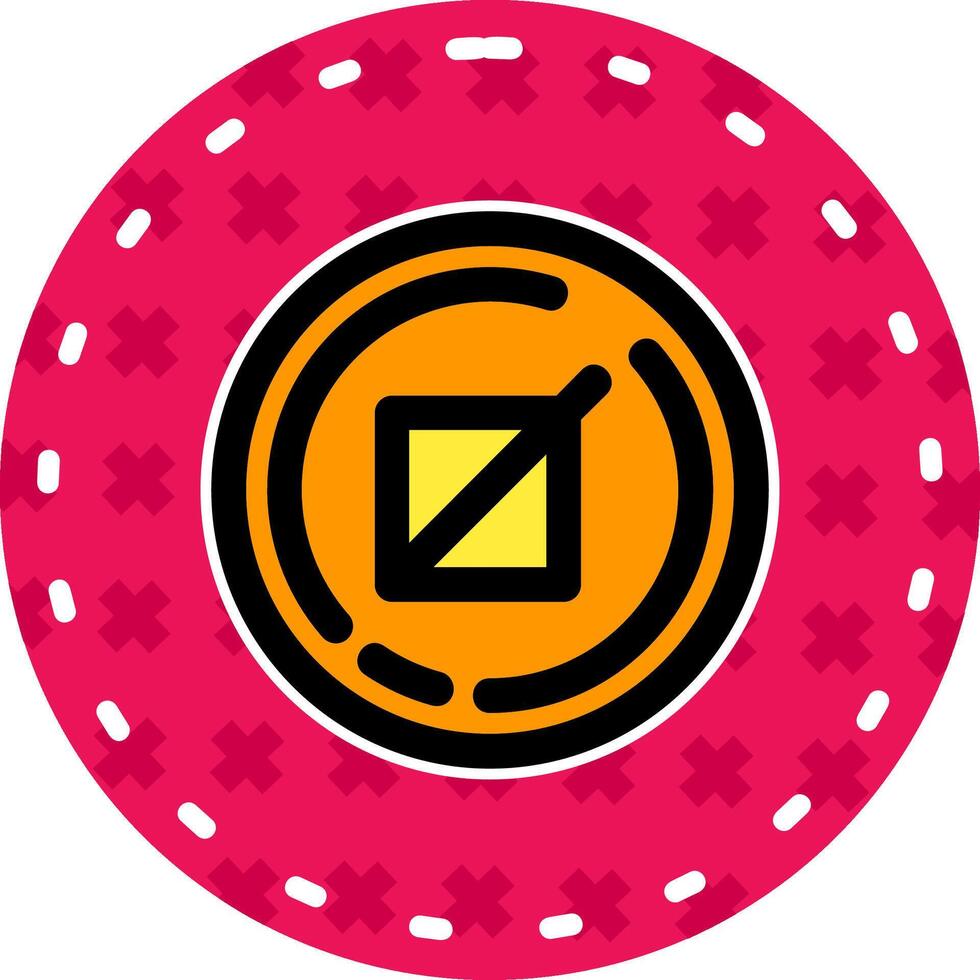 Crop Line Filled Sticker Icon vector