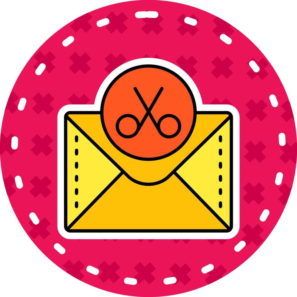 Scissor Line Filled Sticker Icon vector