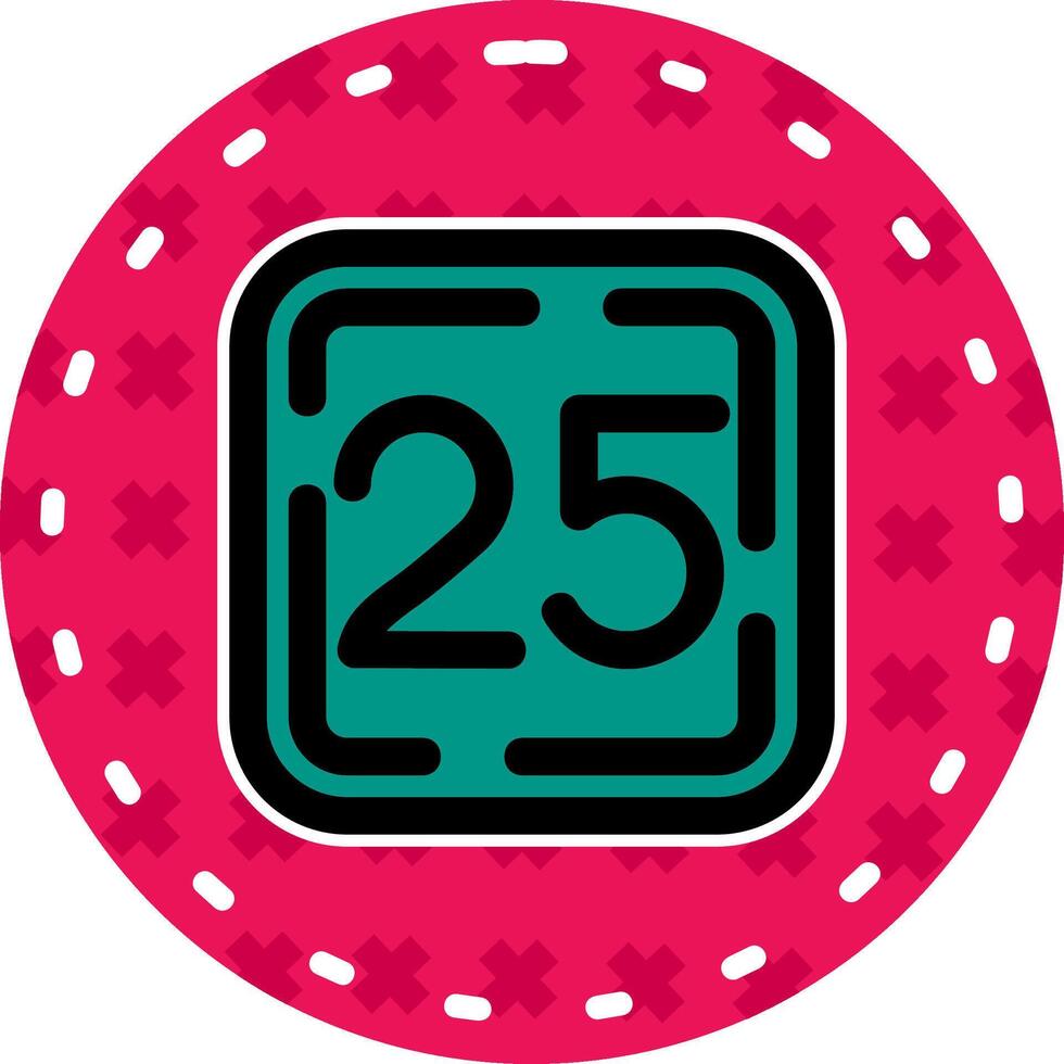 Twenty Five Line Filled Sticker Icon vector