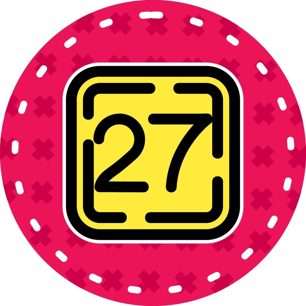 Twenty Seven Line Filled Sticker Icon vector