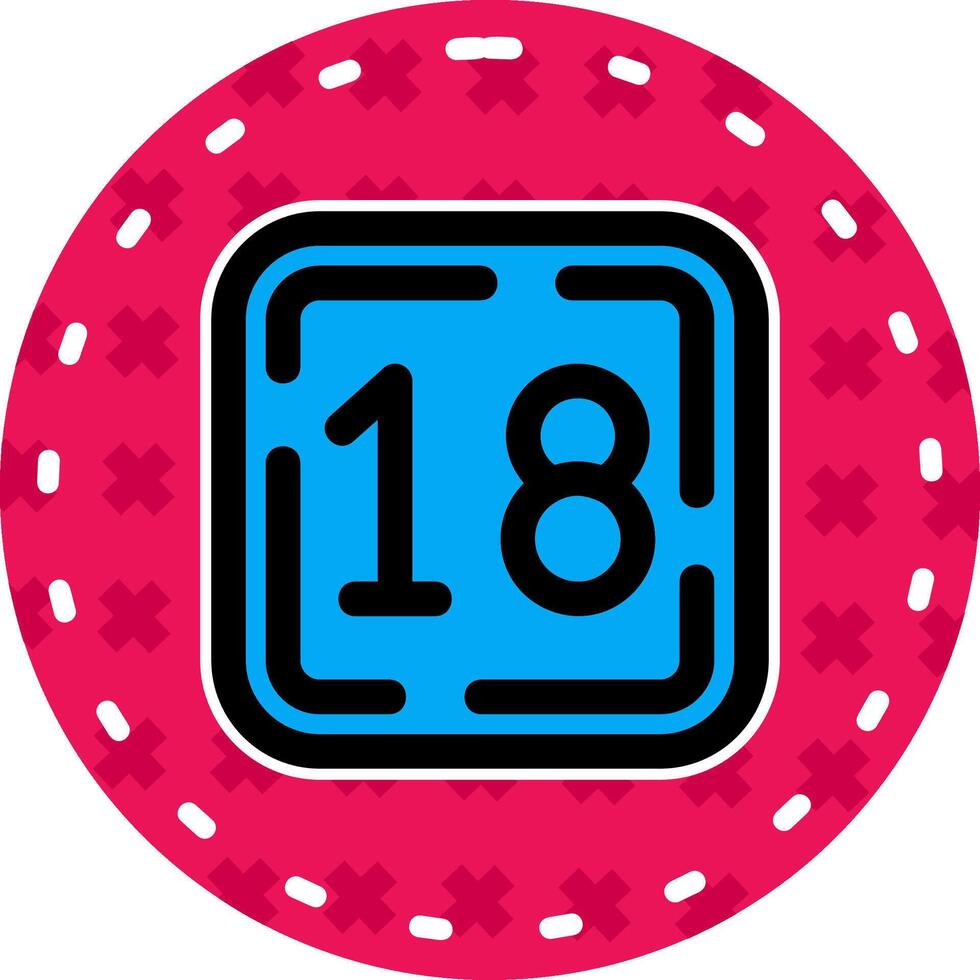 Eighteen Line Filled Sticker Icon vector