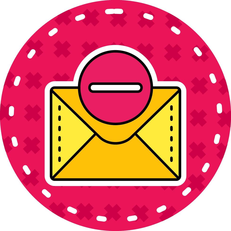 Minus Line Filled Sticker Icon vector