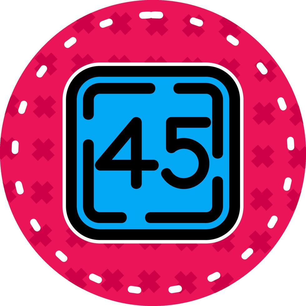 Forty Five Line Filled Sticker Icon vector