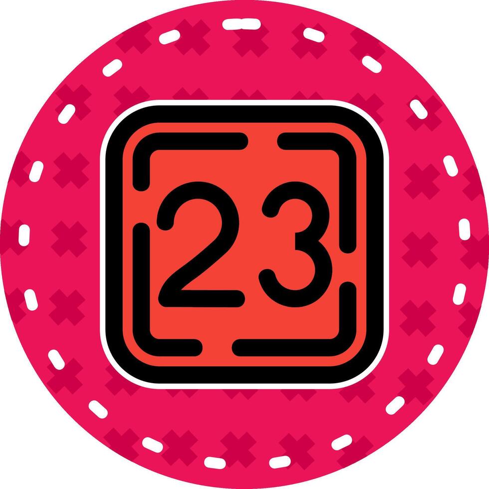 Twenty Three Line Filled Sticker Icon vector