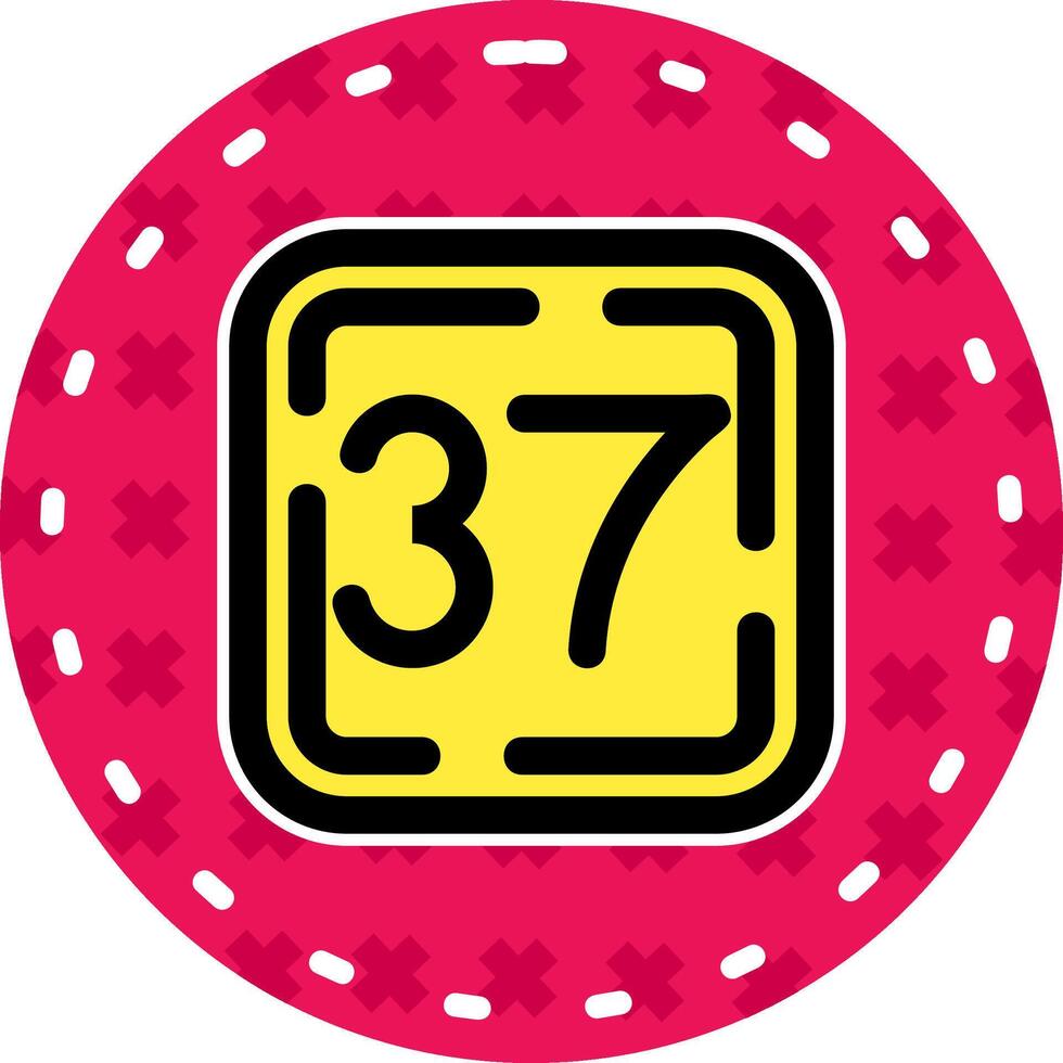 Thirty Seven Line Filled Sticker Icon vector
