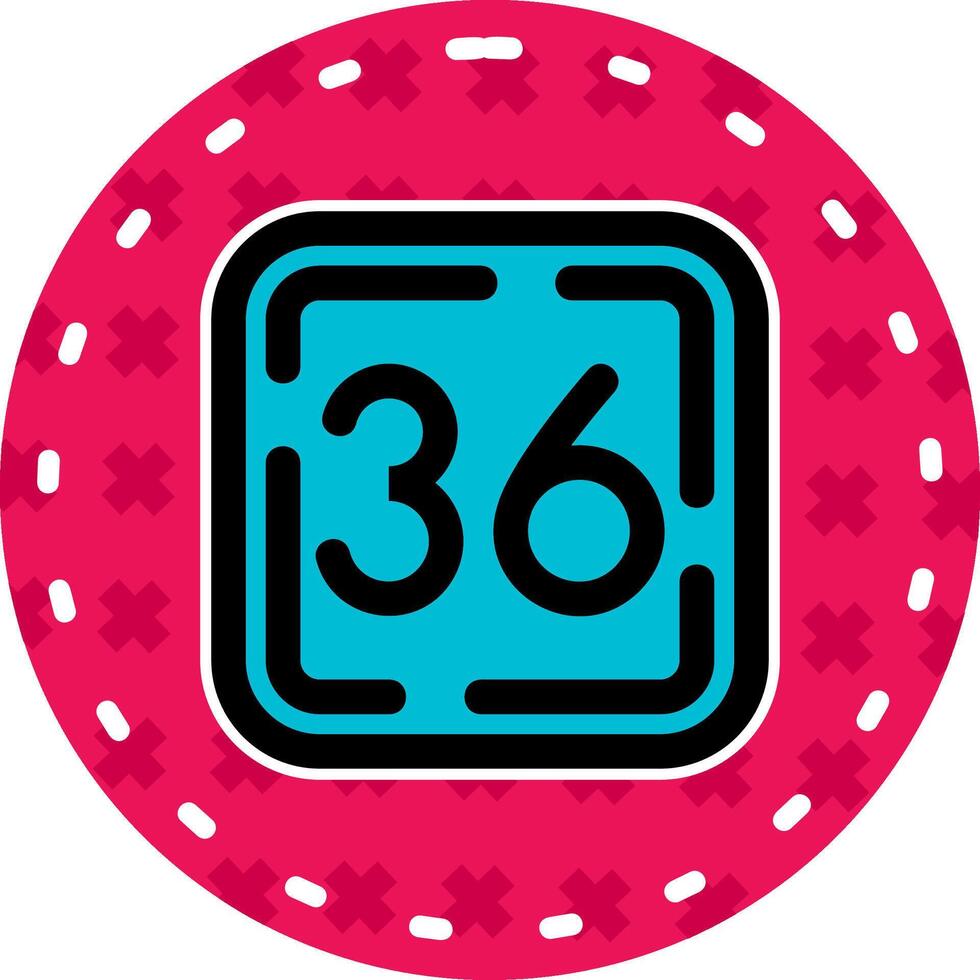 Thirty Six Line Filled Sticker Icon vector