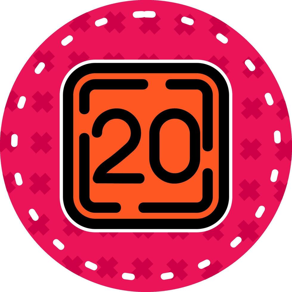 Twenty Line Filled Sticker Icon vector