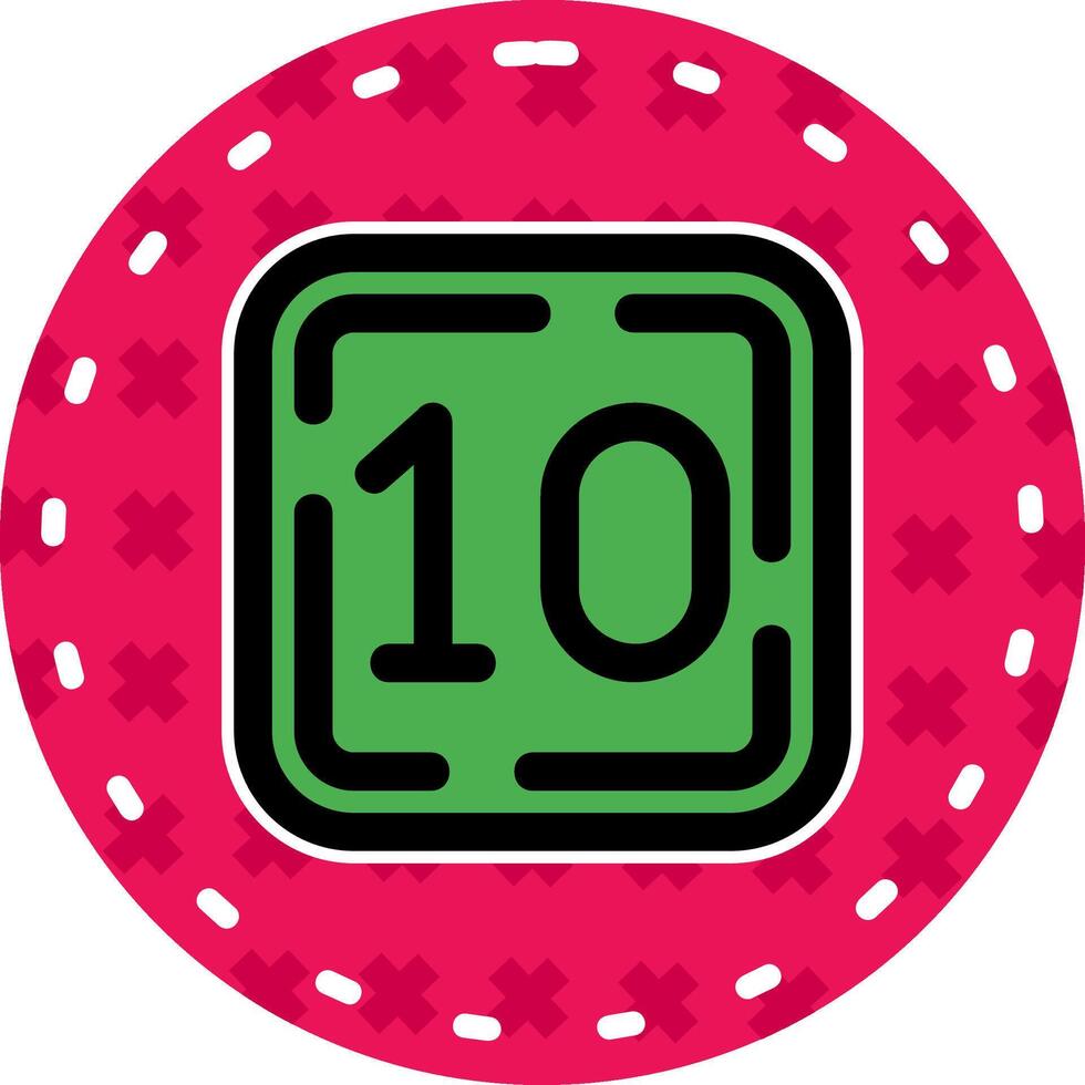 Ten Line Filled Sticker Icon vector