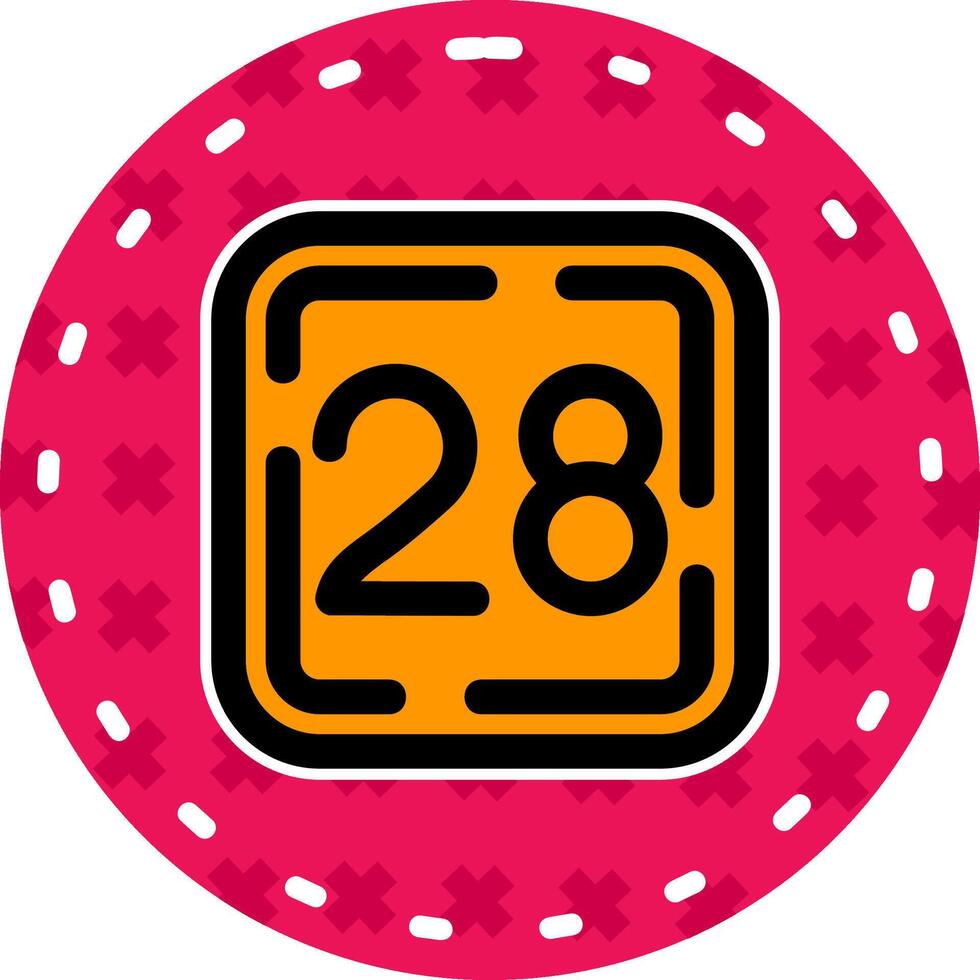 Twenty Eight Line Filled Sticker Icon vector