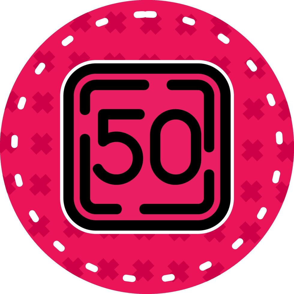 Fifty Line Filled Sticker Icon vector