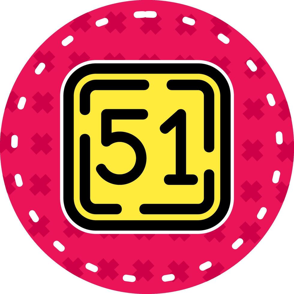 Fifty One Line Filled Sticker Icon vector