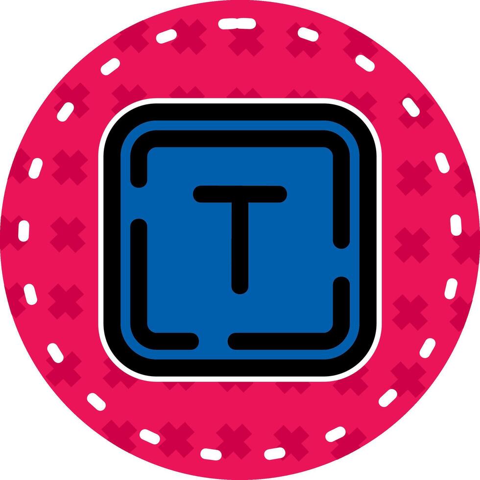 Letter t Line Filled Sticker Icon vector