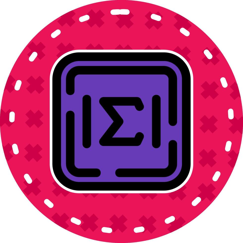 Summation Line Filled Sticker Icon vector