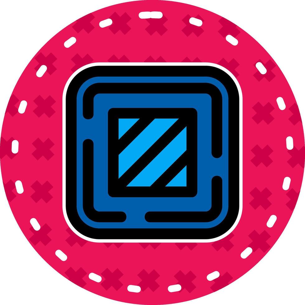 Square Line Filled Sticker Icon vector