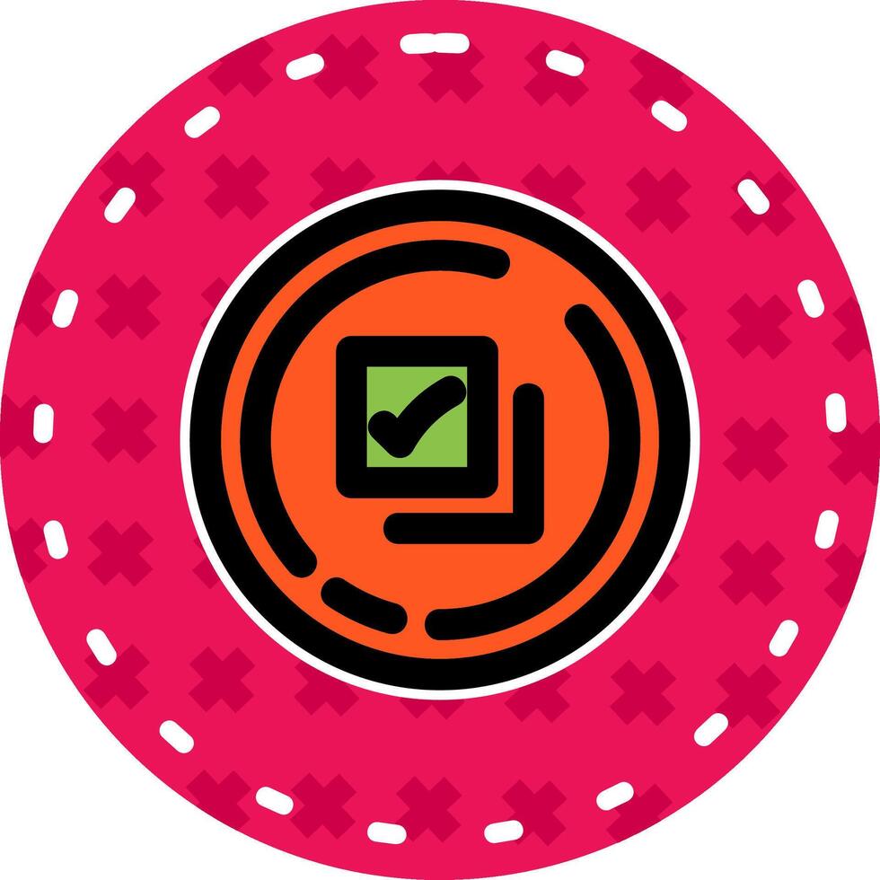 Checkmark Line Filled Sticker Icon vector