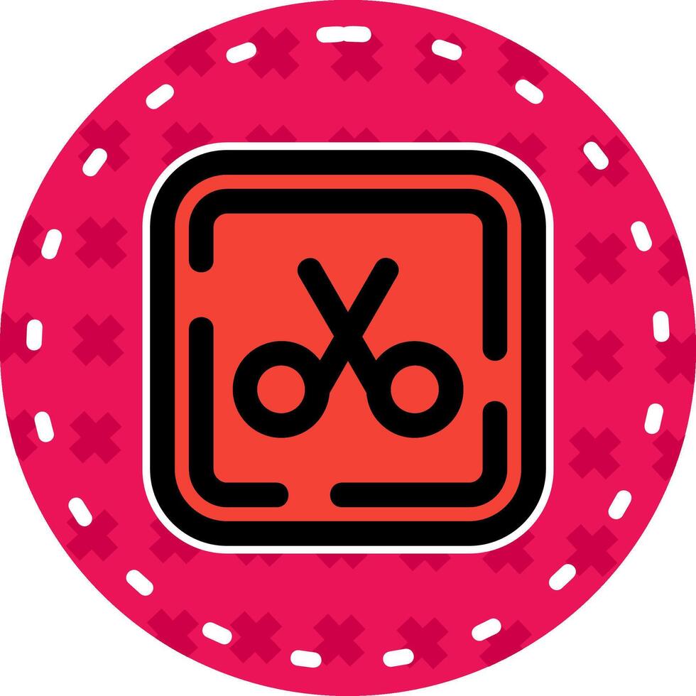 Scissor Line Filled Sticker Icon vector