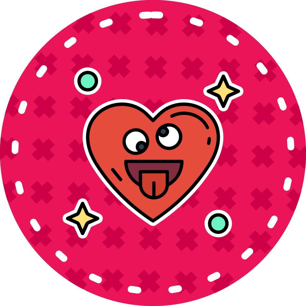 Zany Face Line Filled Sticker Icon vector