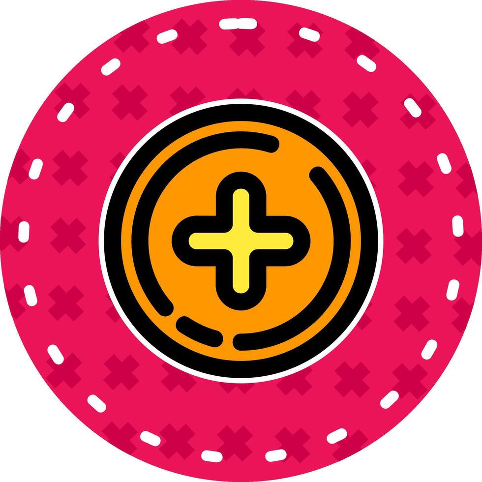 Plus sign Line Filled Sticker Icon vector