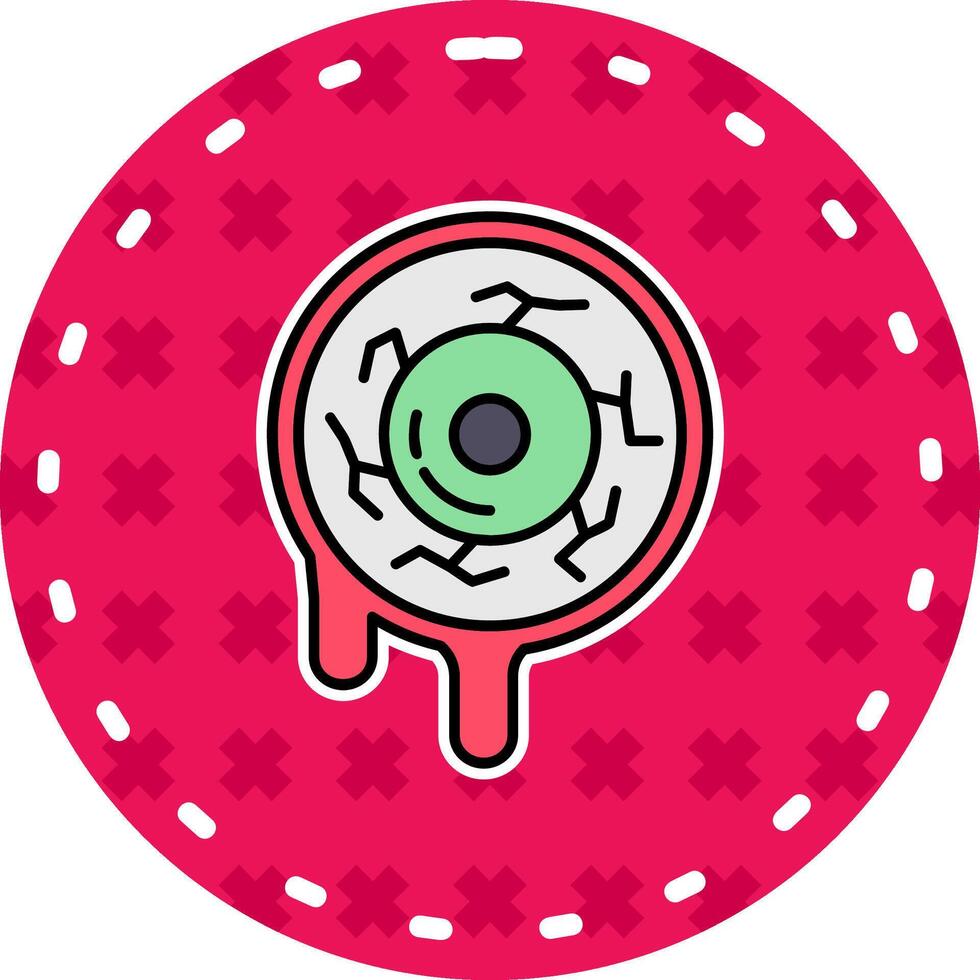 Eyes Line Filled Sticker Icon vector