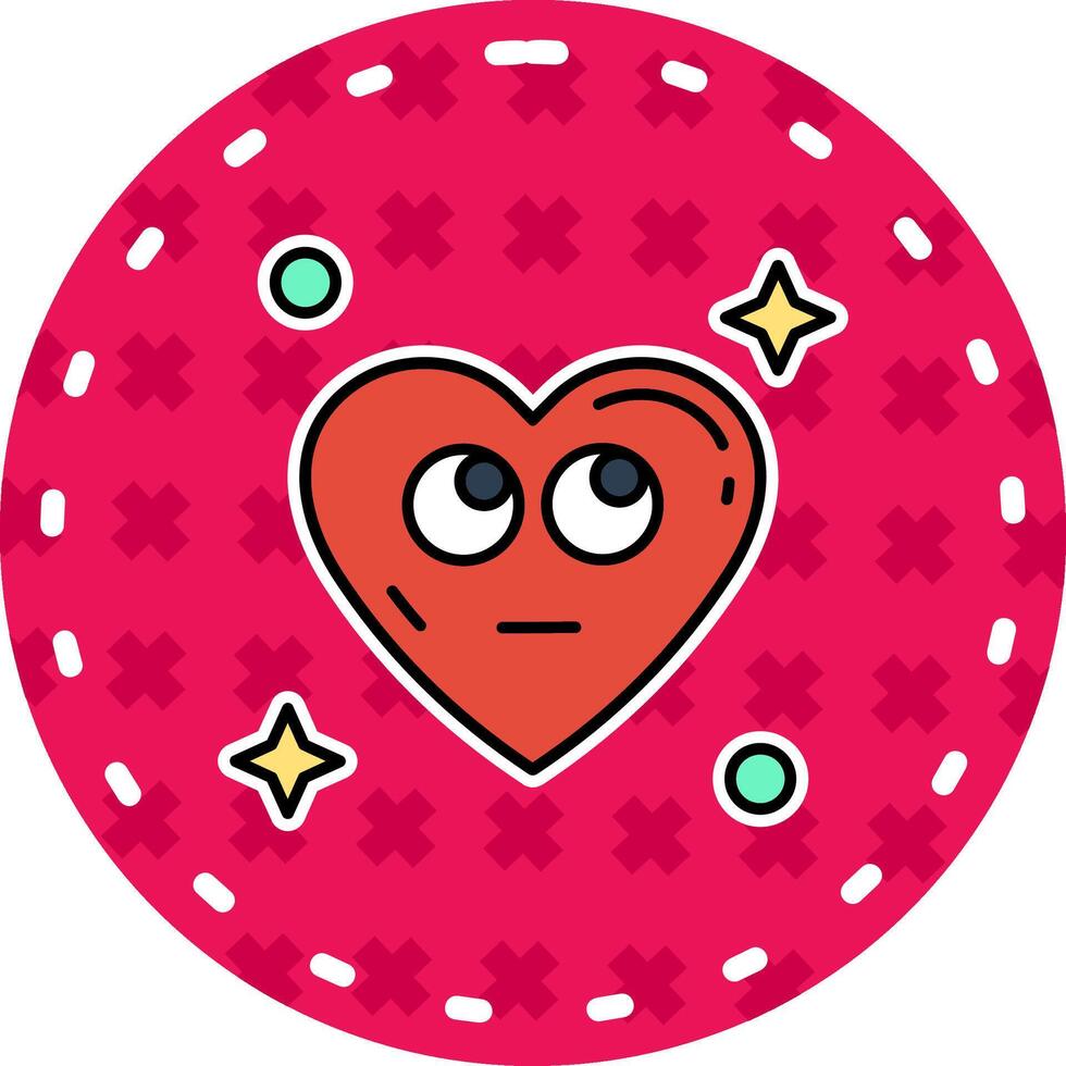 Rolling eyes Line Filled Sticker Icon vector