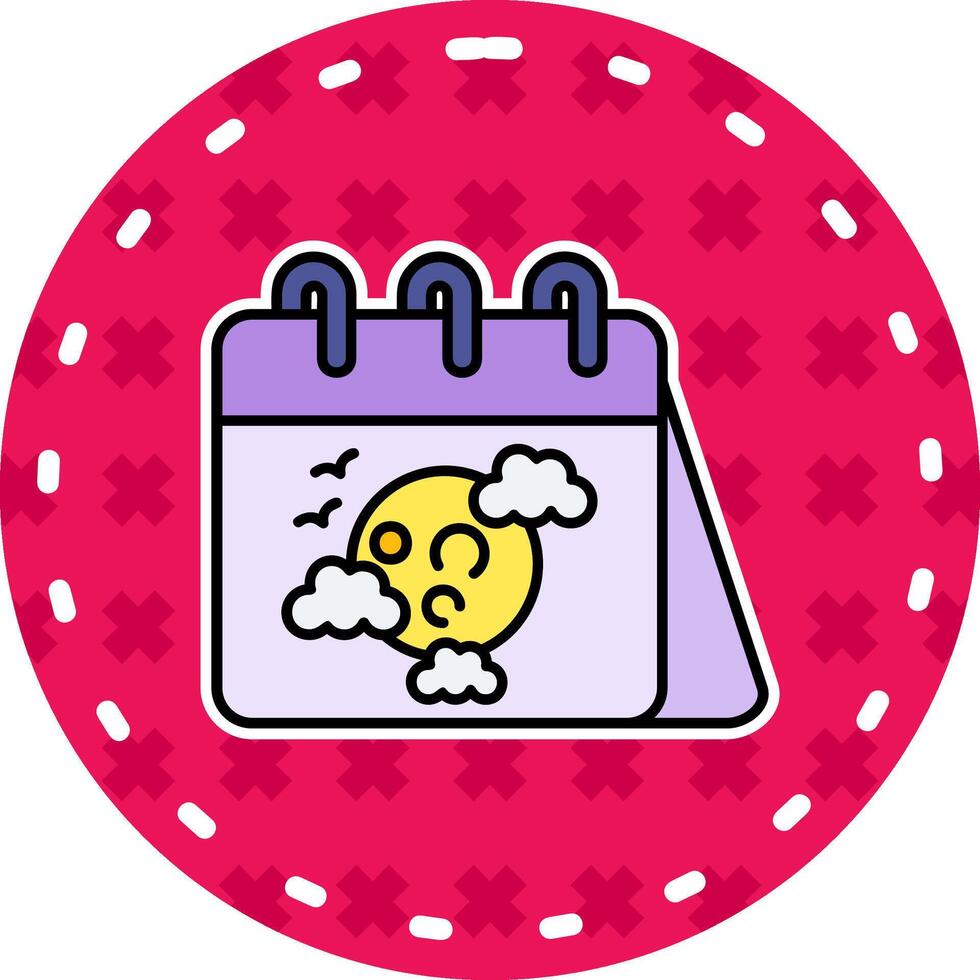 Calender Line Filled Sticker Icon vector