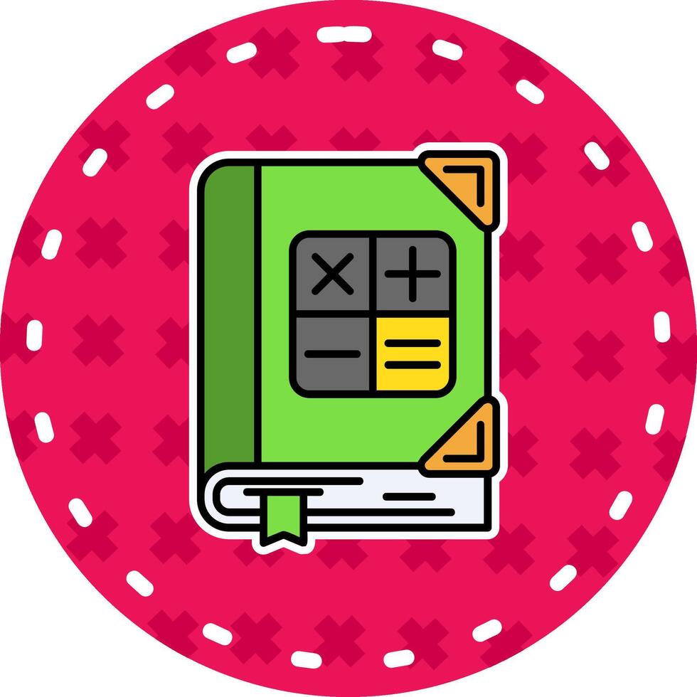 Math Line Filled Sticker Icon vector