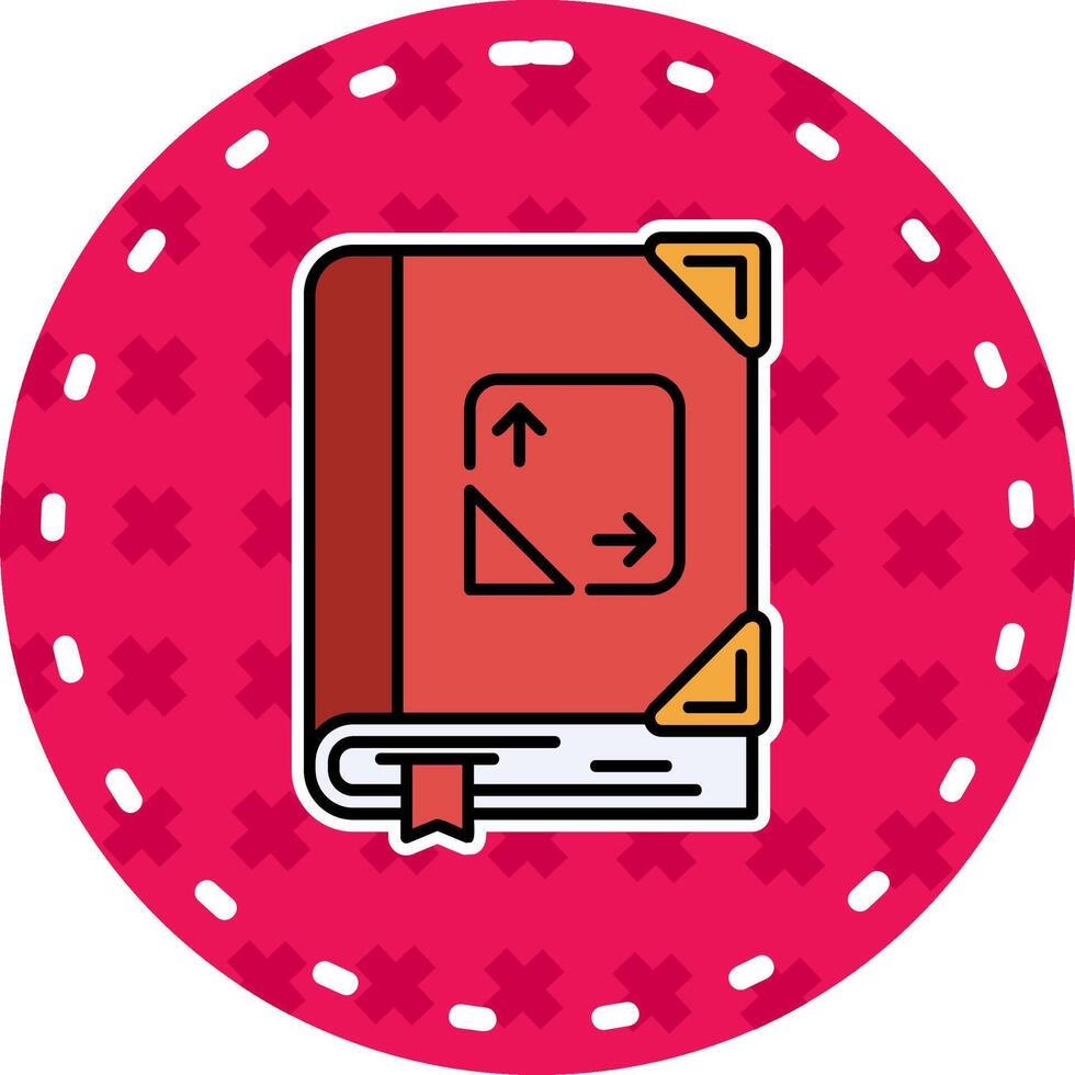Trigonometry Line Filled Sticker Icon vector
