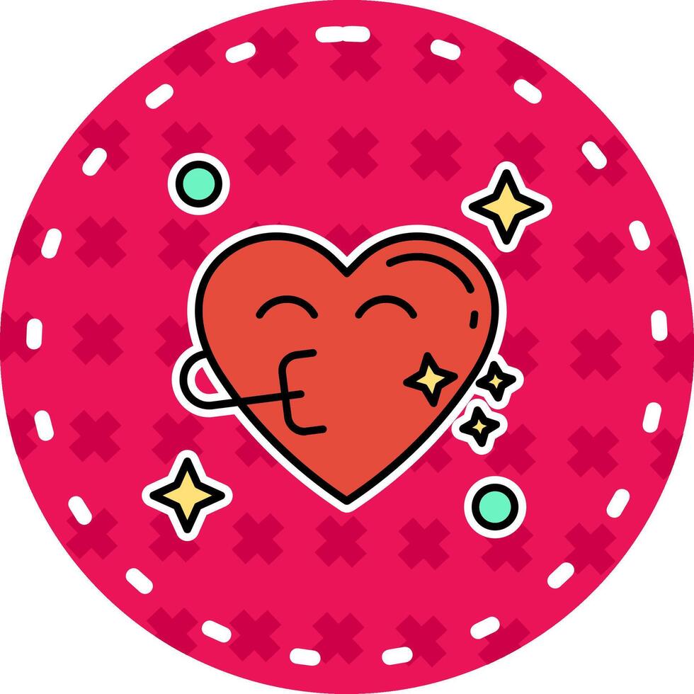 Congratulation Line Filled Sticker Icon vector