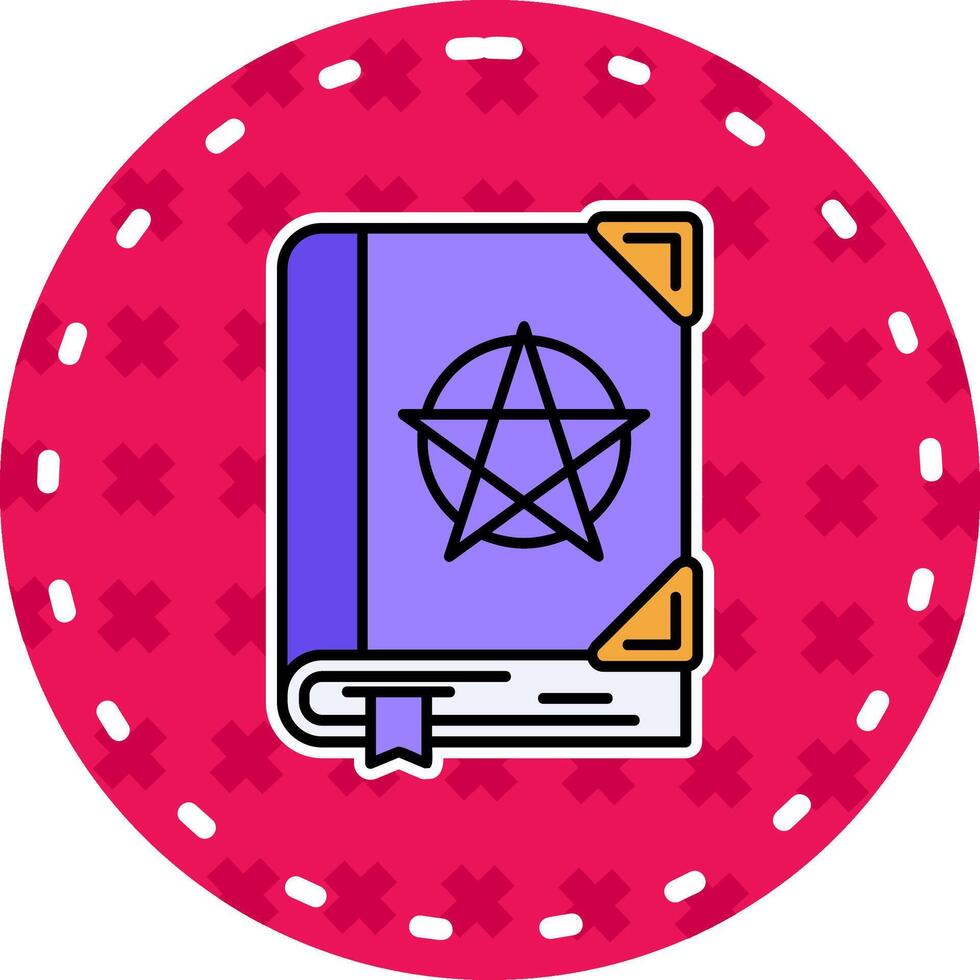 Spell Line Filled Sticker Icon vector