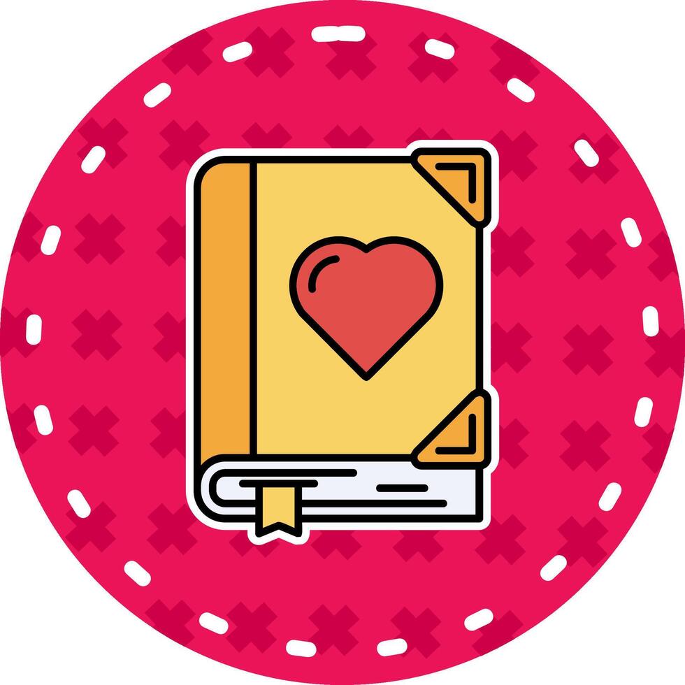 amor línea lleno pegatina icono vector