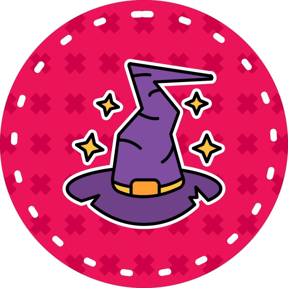 Witch hat Line Filled Sticker Icon vector