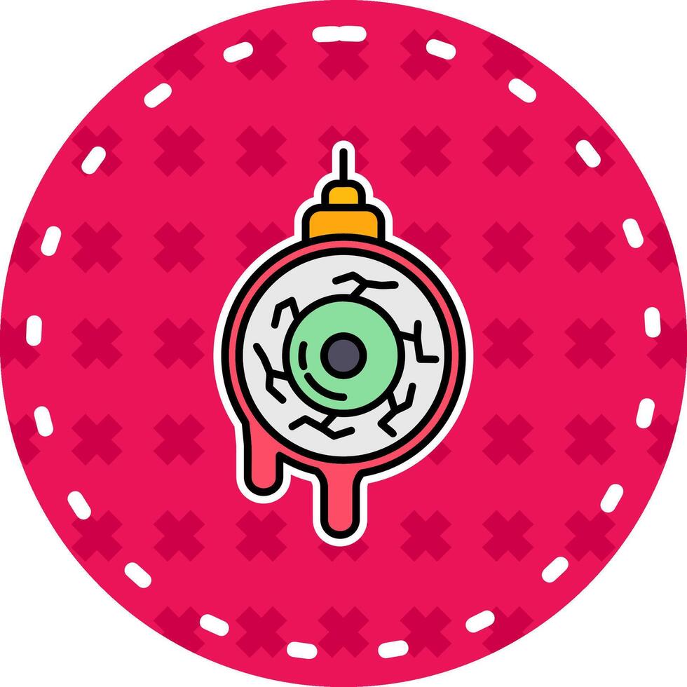 Eye ball Line Filled Sticker Icon vector