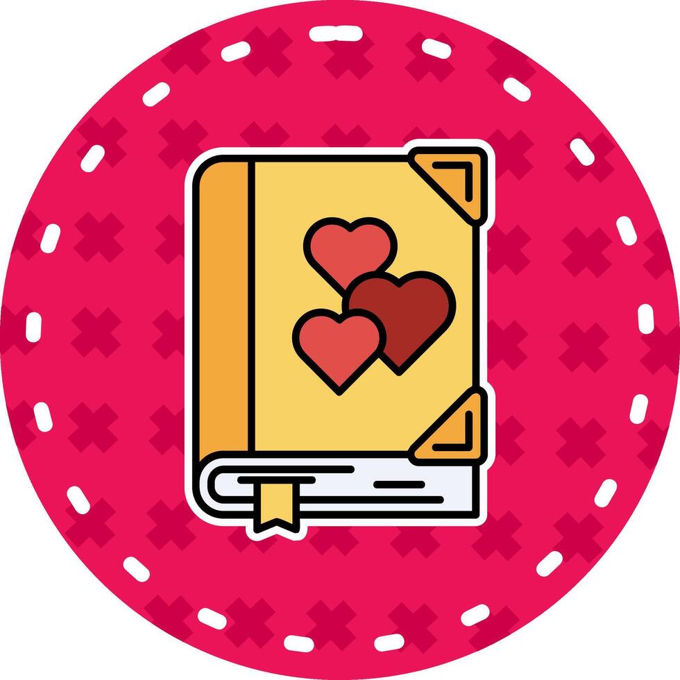 Romantic novel Line Filled Sticker Icon vector
