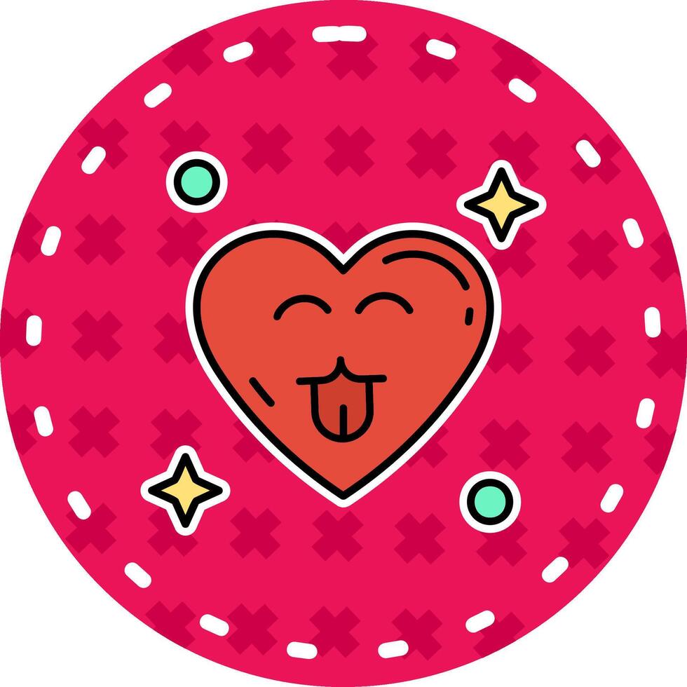 Cute Line Filled Sticker Icon vector